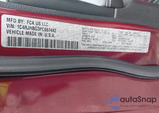 1C4RJHBG3PC667442: 43929870