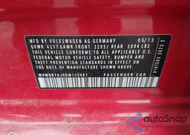 WVWDB7AJ0DW139687: 43929901