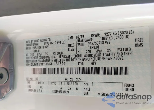 5LMTJ3DH8KUL31599: 43929970