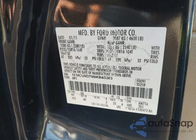 1FMCU9D79BKB43383: 43929981