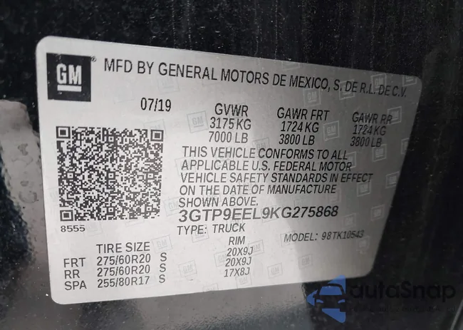 3GTP9EEL9KG275868: 43930022