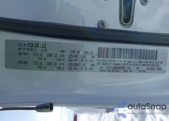 1C4PJMLB0KD429859: 43930035