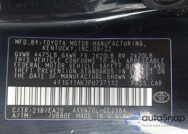 4T1G11AK1PU737112: 43930055