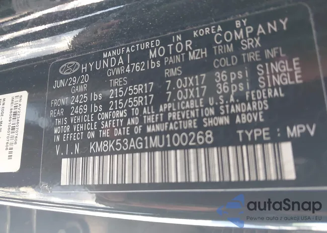 KM8K53AG1MU100268: 43930098