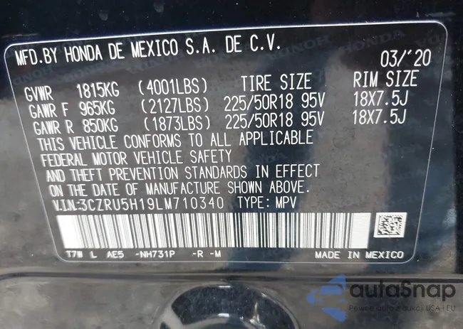 3CZRU5H19LM710340: 43930164