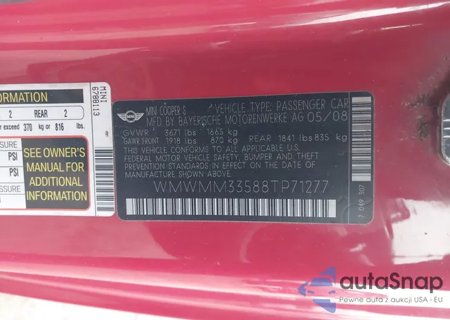 WMWMM33588TP71277: 43930168