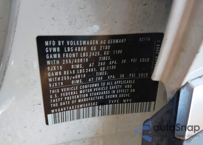 WVGAV7AX2GW589582: 43930185