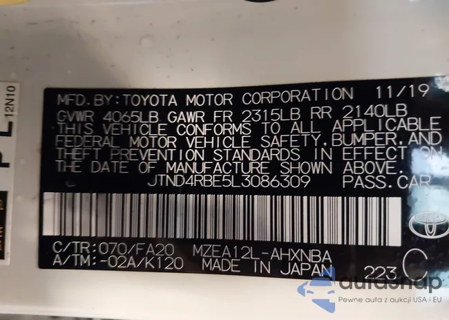 JTND4RBE5L3086309: 43930301