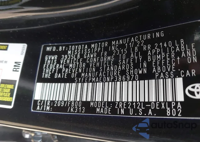 5YFEPMAE0NP386970: 43929387