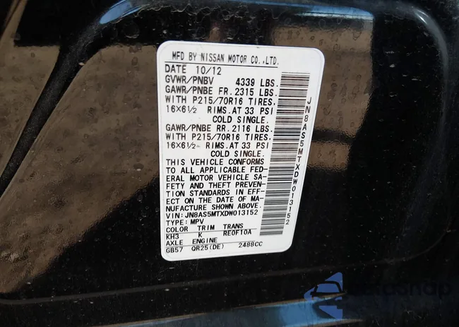 JN8AS5MTXDW013152: 43929398