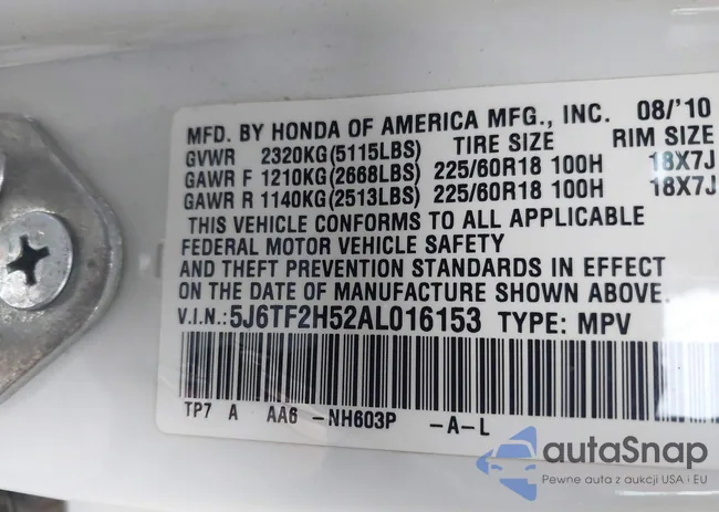 5J6TF2H52AL016153: 43929423