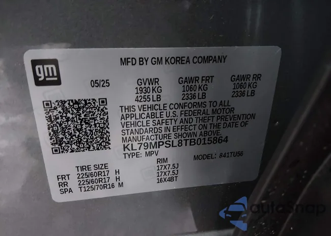 KL79MPSL8TB015864: 43929676