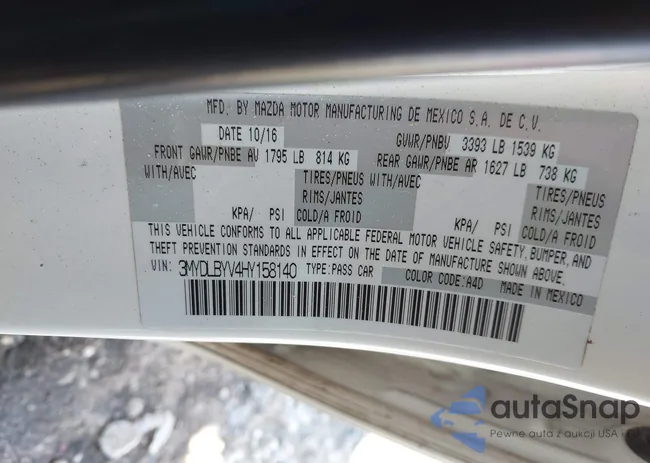 3MYDLBYV4HY158140: 43930869