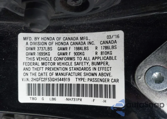 2HGFC2F53GH544919: 43930951