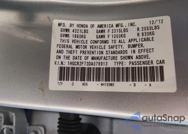 1HGCR2F73DA079913: 43930979