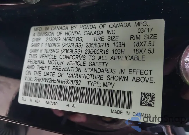 2HKRW2H55HH628782: 43930999