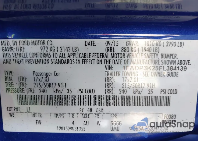 1FADP3K25FL384139: 43931179