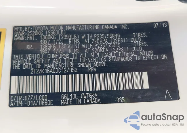 2T2ZK1BA0DC127853: 43931215