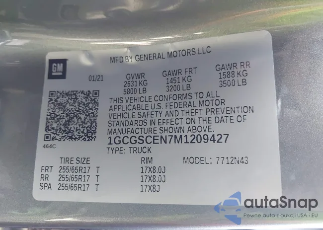 1GCGSCEN7M1209427: 43931292