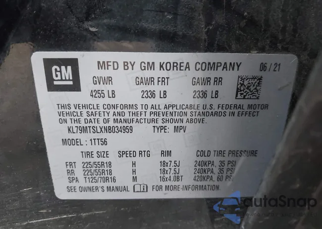 KL79MTSLXNB034959: 43930375