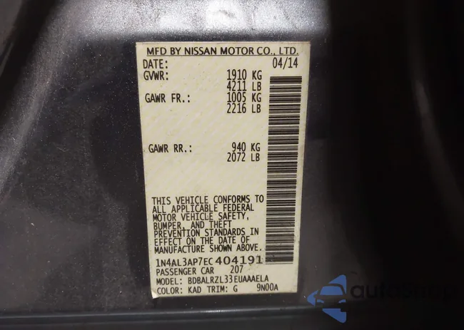 1N4AL3AP7EC404191: 43930431