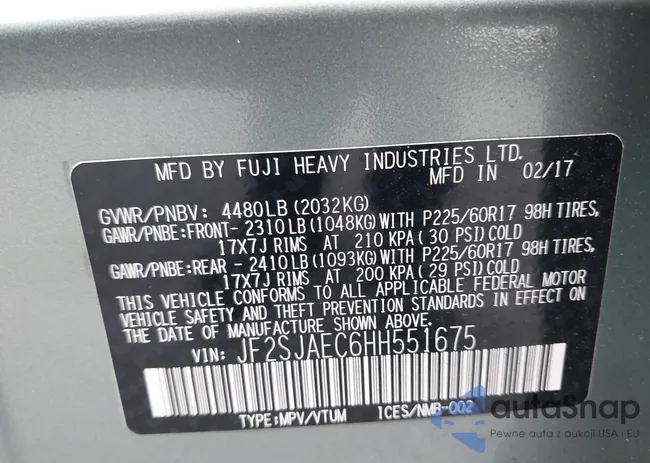 JF2SJAEC6HH551675: 43930473