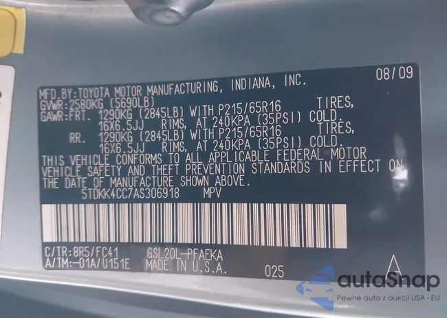 5TDKK4CC7AS306918: 43930518