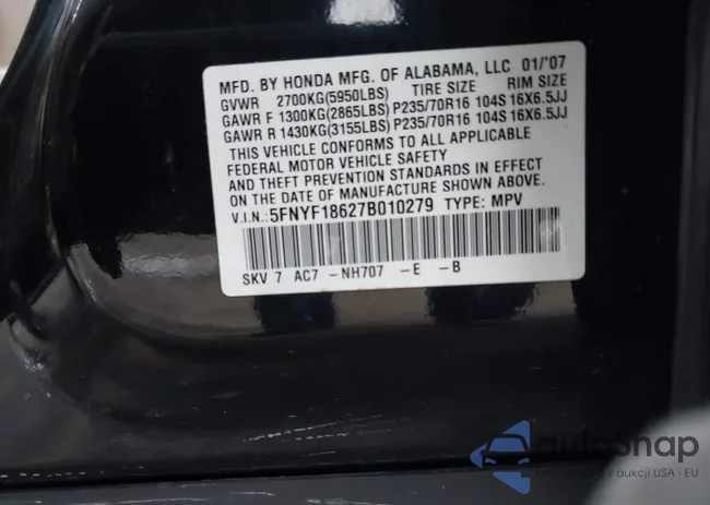 5FNYF18627B010279: 43931887