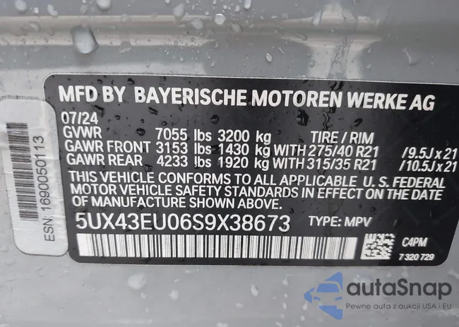 5UX43EU06S9X38673: 43931977