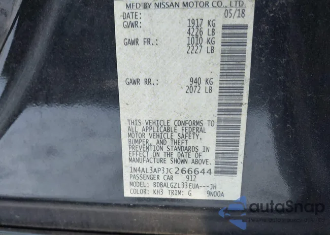 1N4AL3AP3JC266644: 43932052