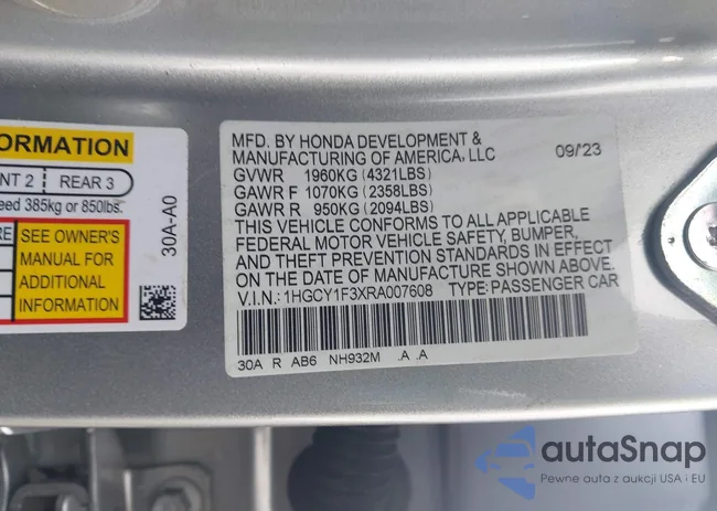 1HGCY1F3XRA007608: 43932053