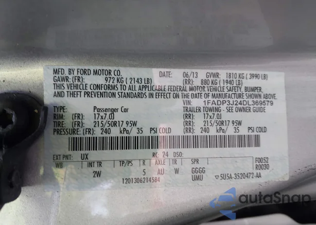 1FADP3J24DL369579: 43932092