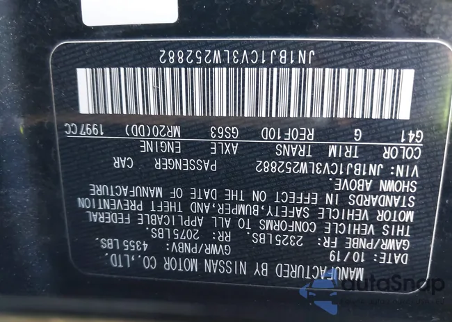 JN1BJ1CV3LW252882: 43932113