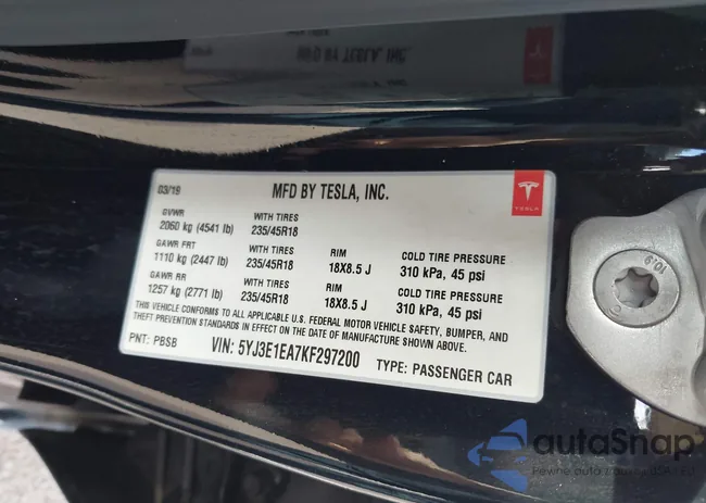 5YJ3E1EA7KF297200: 43932247