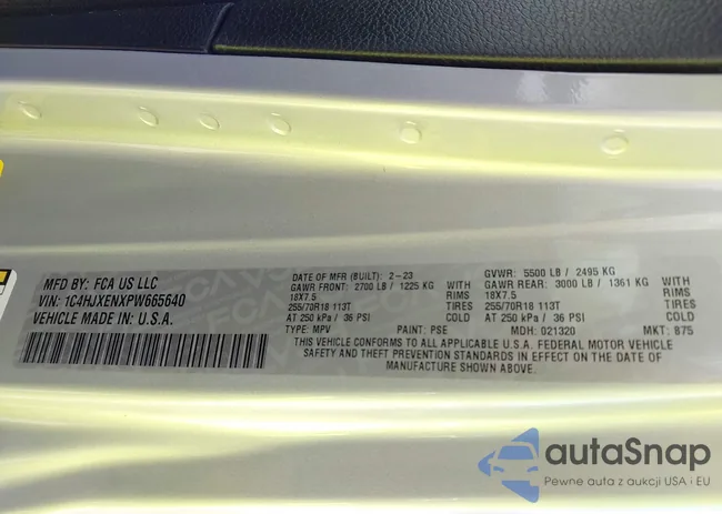 1C4HJXENXPW665640: 43932260