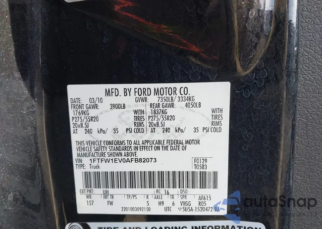 1FTFW1EV0AFB82073: 43932269