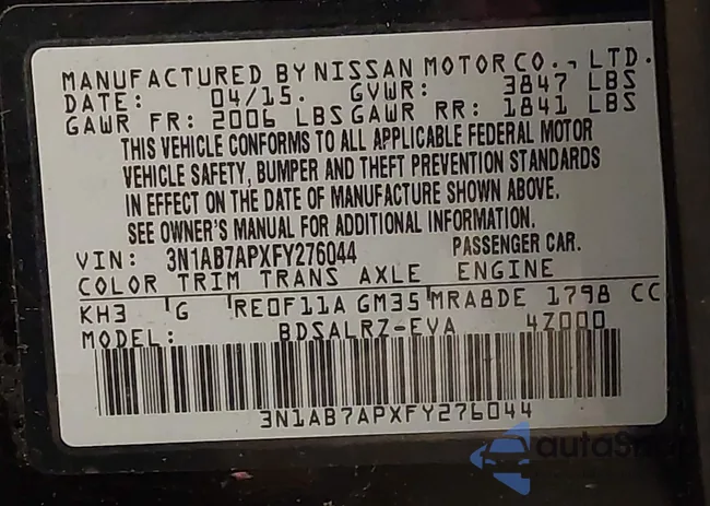 3N1AB7APXFY276044: 43932274