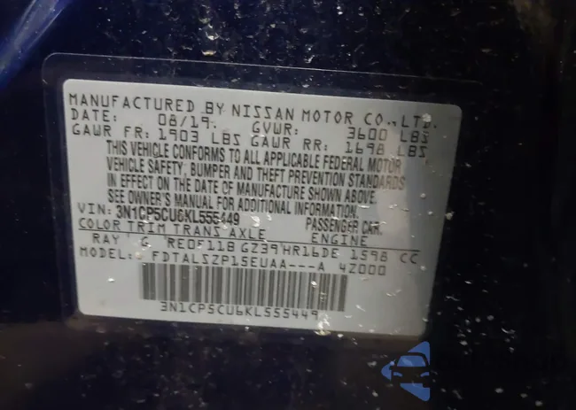 3N1CP5CU6KL555449: 43932334