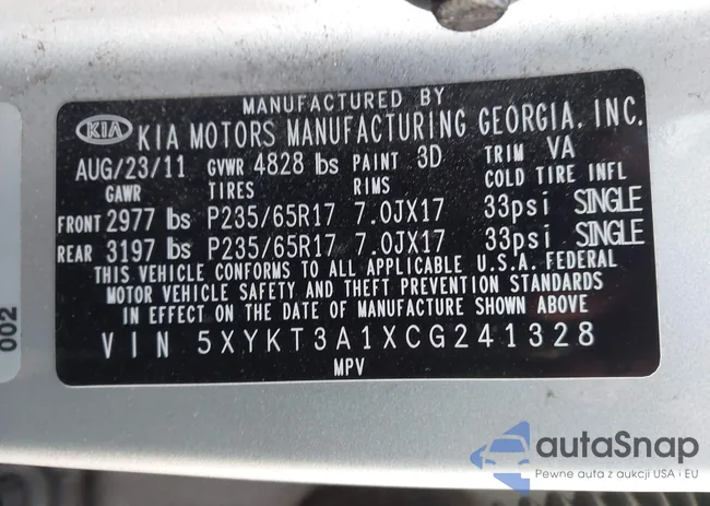 5XYKT3A1XCG241328: 43931400