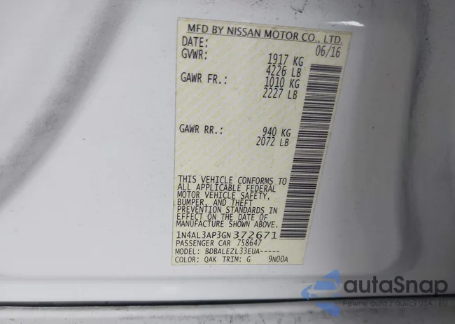 1N4AL3AP3GN372671: 43931628