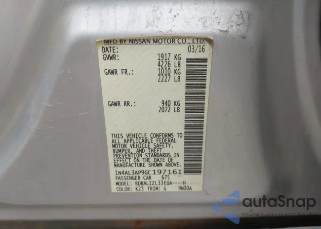 1N4AL3AP9GC197161: 43931642