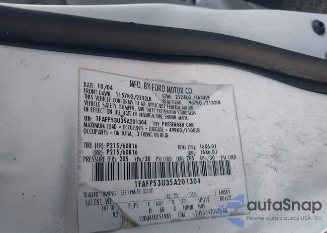 1FAFP53U35A201304: 43931676