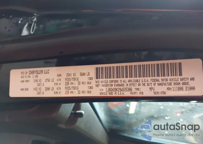 1J8GN28K29W525386: 43931707