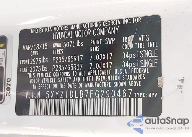 5XYZTDLB7FG290467: 43932942