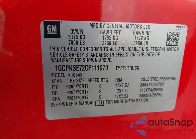 1GCPKSE72CF111970: 43932958