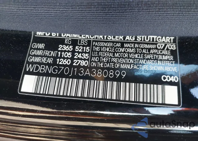 WDBNG70J13A380899: 43932997