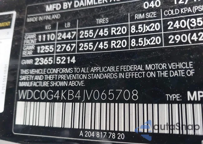 WDC0G4KB4JV065708: 43933094