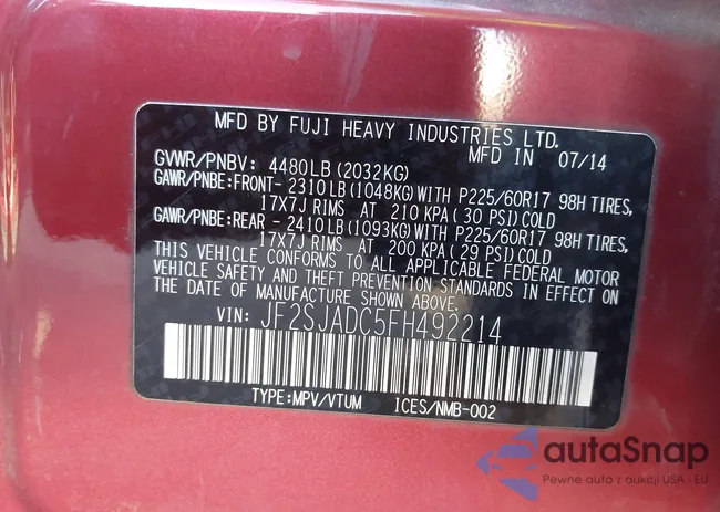 JF2SJADC5FH492214: 43933116