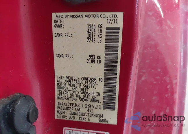 1N4AL2EP3CC199521: 43933249