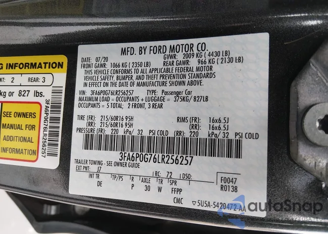 3FA6P0G76LR256257: 43932425